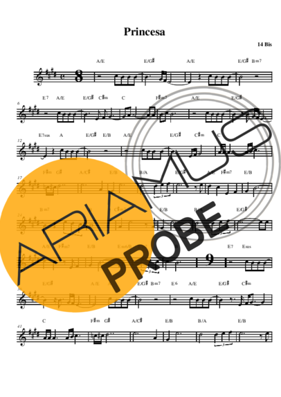 14 bis Princesa score for Alt-Saxophon