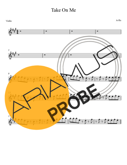 A-ha Take On Me score for Geigen