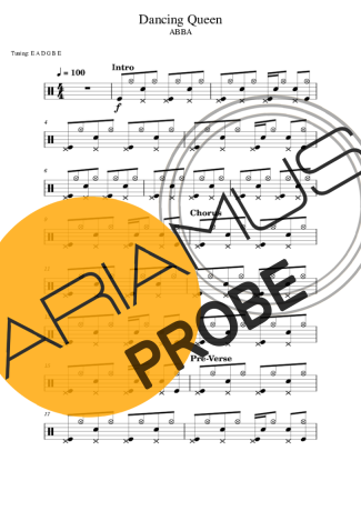 Abba Dancing Queen score for Schlagzeug