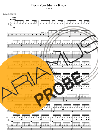 Abba Does Your Mother Know Partituren für Schlagzeug
