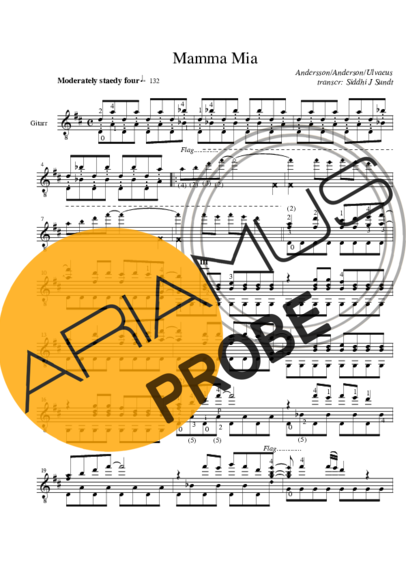 Abba Mamma Mia score for Akustische Gitarre