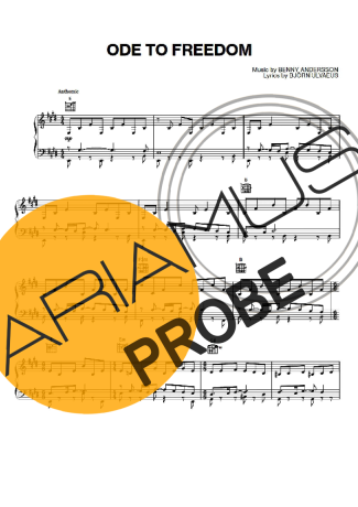 Abba Ode To Freedom score for Klavier
