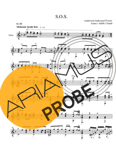 Abba SOS score for Akustische Gitarre