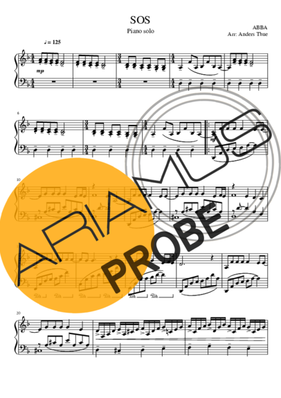Abba SOS score for Klavier