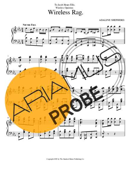 Adaline Shepherd Wireless Rag 1909 score for Klavier