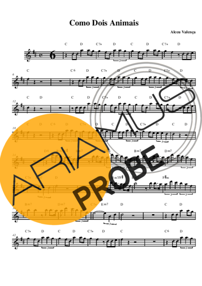 Alceu Valença Como Dois Animais score for Alt-Saxophon