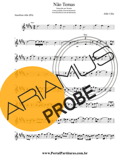 Alda Célia Não Temas score for Alt-Saxophon