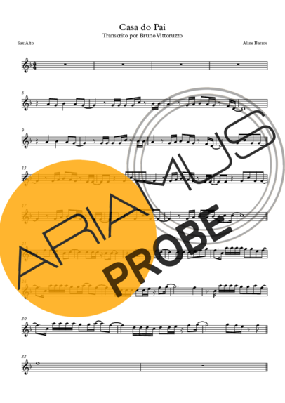 Aline Barros Casa Do Pai score for Alt-Saxophon