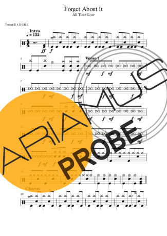 All Time Low Forget About It score for Schlagzeug