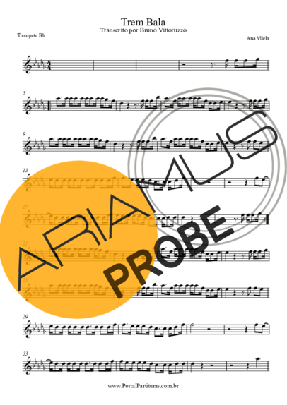 Ana Vilela Trem Bala score for Trompete