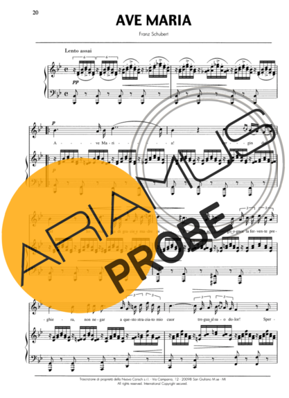 Andrea Bocelli Ave Maria (Schubert) score for Klavier