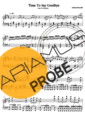 Andrea Bocelli Time To Say Goodbye score for Klavier