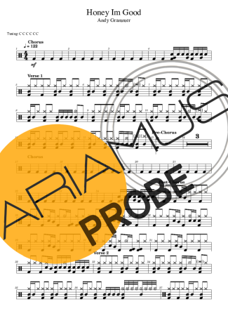 Andy Grammer Honey I´m Good score for Schlagzeug