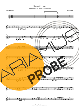Anita Baker Sweet Love score for Trompete