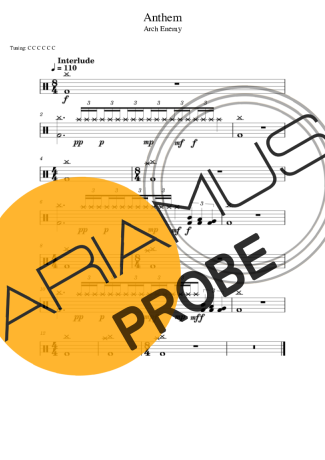 Arch Enemy Anthem score for Schlagzeug