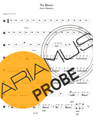 Arctic Monkeys No Buses score for Schlagzeug