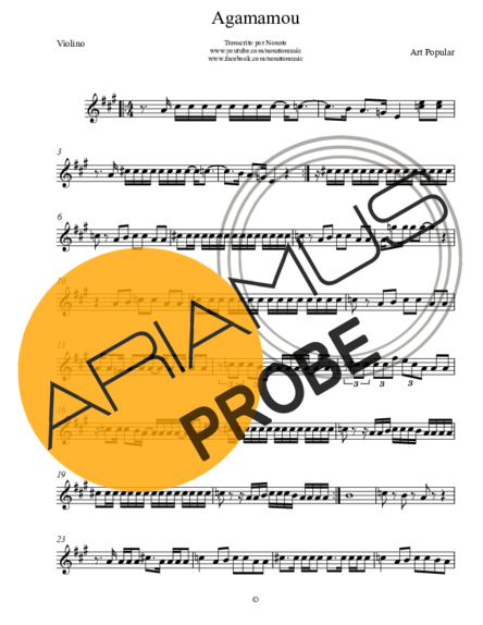 Art Popular Agamamou score for Geigen