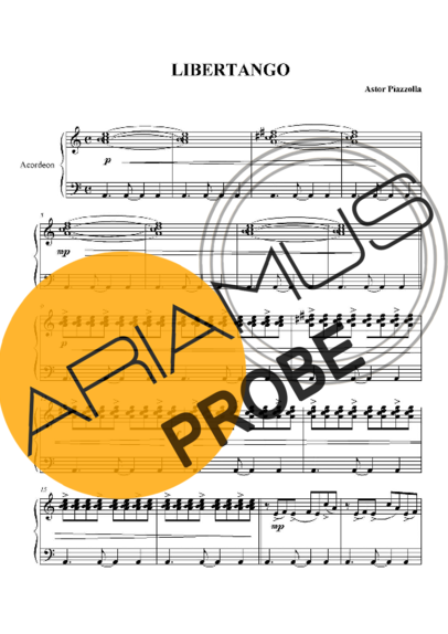 Astor Piazzolla Libertango score for Akkordeon