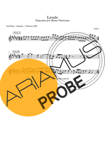 Avicii Levels score for Tenor-Saxophon Sopran (Bb)