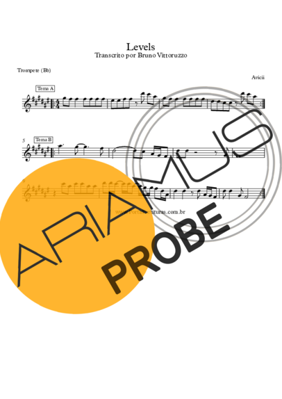 Avicii Levels score for Trompete