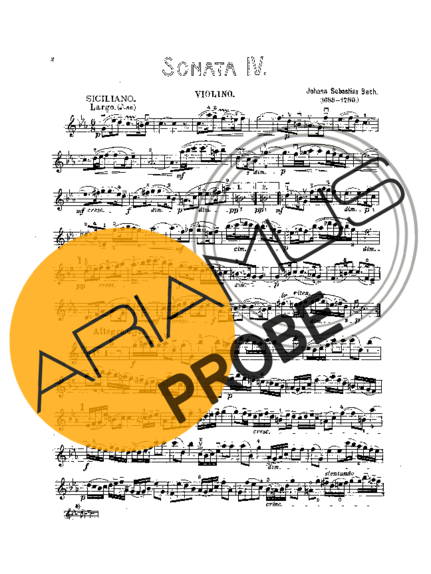 Bach Violin Sonata BWV1017 score for Geigen