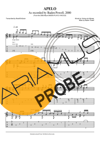 Baden Powell Apelo score for Akustische Gitarre