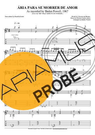 Baden Powell Ária Para Se Morrer De Amor score for Akustische Gitarre