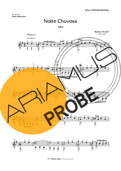 Baden Powell Noite Chuvosa (Valsa) score for Akustische Gitarre