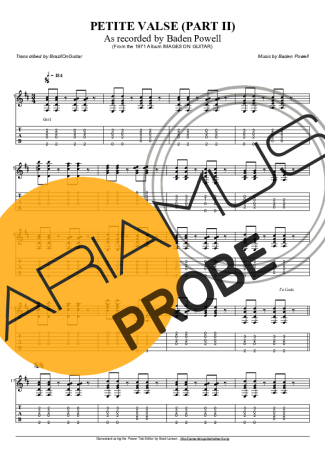 Baden Powell Petite Valse (Part 2) score for Akustische Gitarre