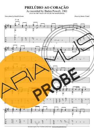 Baden Powell Prelúdio Ao Coração score for Akustische Gitarre
