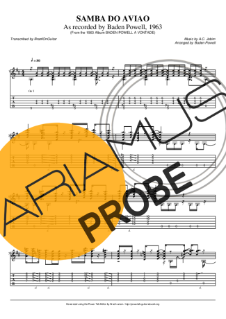Baden Powell Samba Do Avião score for Akustische Gitarre