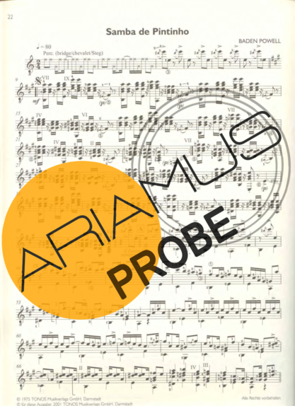 Baden Powell Samba Do Pintinho score for Akustische Gitarre