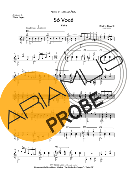 Baden Powell Só Você (Valsa) score for Akustische Gitarre