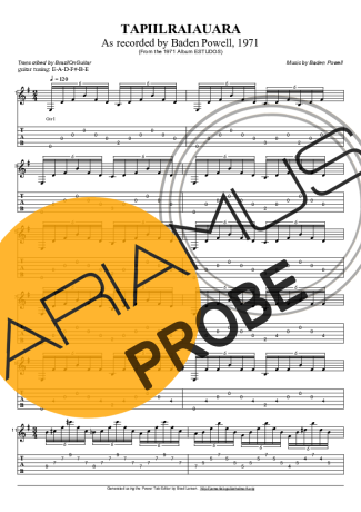 Baden Powell Tapiilraiauara score for Akustische Gitarre