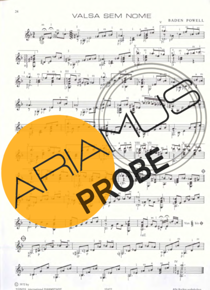 Baden Powell Valsa Sem Nome score for Akustische Gitarre