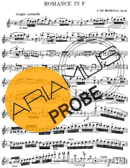 Beethoven Romance in F score for Geigen