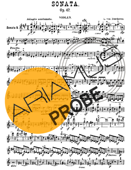 Beethoven Violin Sonata No. 9 score for Geigen