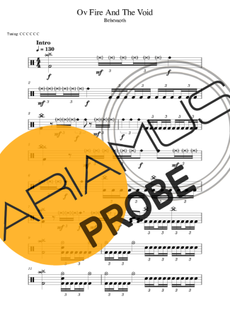Behemoth Ov Fire And The Void score for Schlagzeug