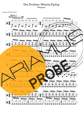 Belphegor Das Pesthaus Miasma Epilog score for Schlagzeug
