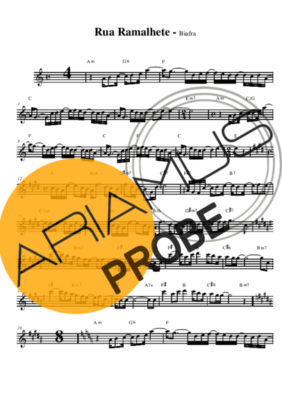 Biafra Rua Ramalhete score for Alt-Saxophon