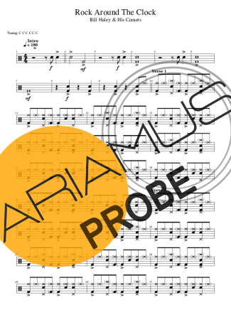 Bill Haley & His Comets Rock Around The Clock score for Schlagzeug