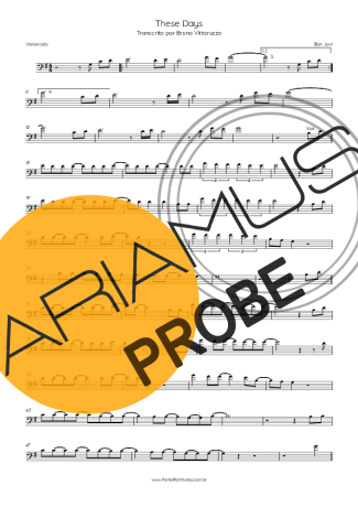 Bon Jovi These Days score for Cello