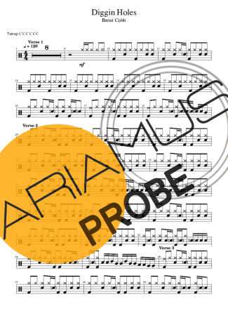 Brent Cobb Diggin Holes score for Schlagzeug