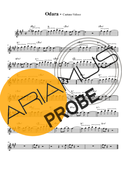 Caetano Veloso Odara score for Alt-Saxophon