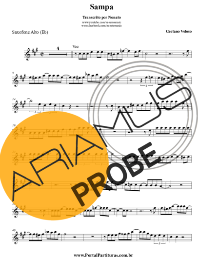 Caetano Veloso Sampa score for Alt-Saxophon