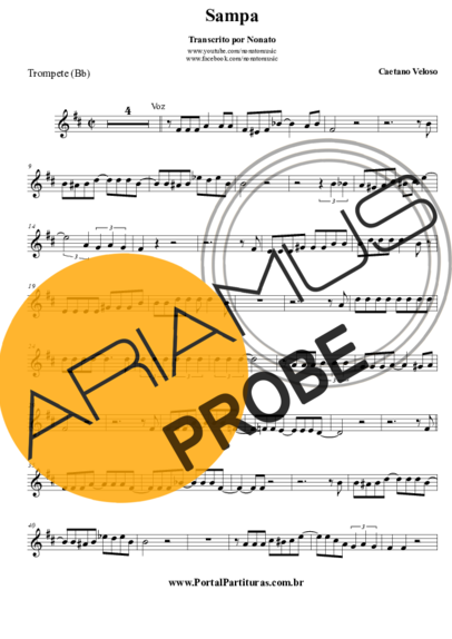 Caetano Veloso Sampa score for Trompete