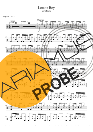 Cavetown Lemon Boy score for Schlagzeug