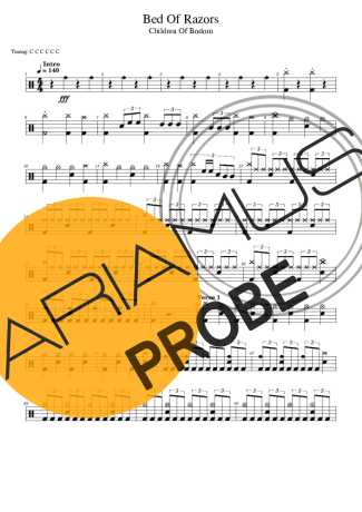 Children Of Bodom Bed Of Razors Partituren für Schlagzeug