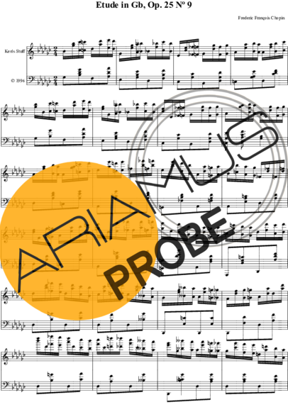 Chopin Estudo em GbM Op.25 no.9 score for Klavier