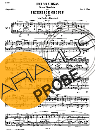 Chopin Mazurkas Op.50 score for Klavier